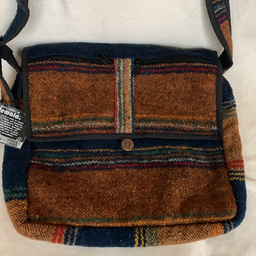 UNIQUE BATIK 100% WOOL HANDMADE IN GUATEMALA MESSENGER CROSSBODY BAG ADJ…